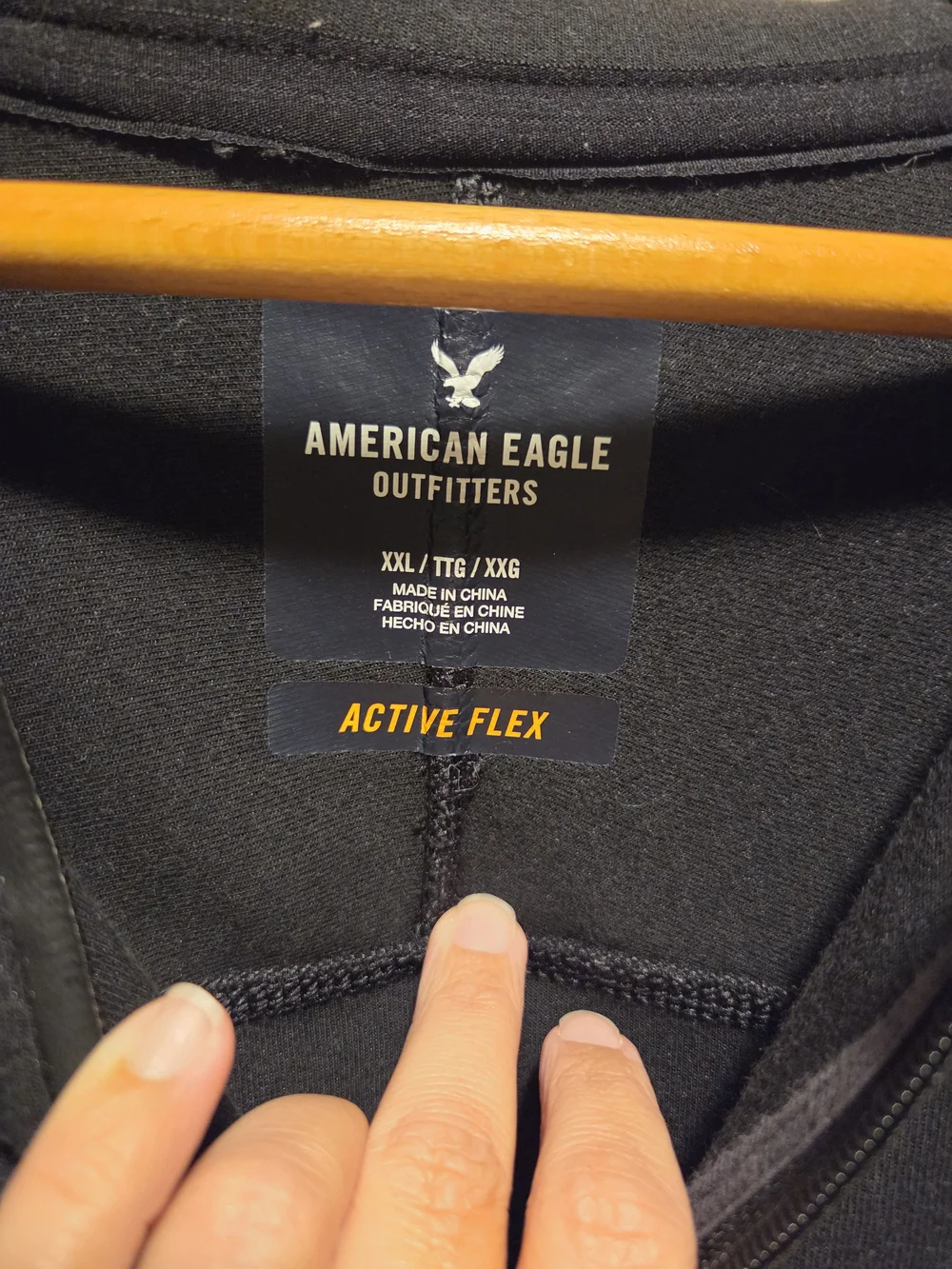 American Eagle Outfitters Black Zip-Up Hoodie Sweater